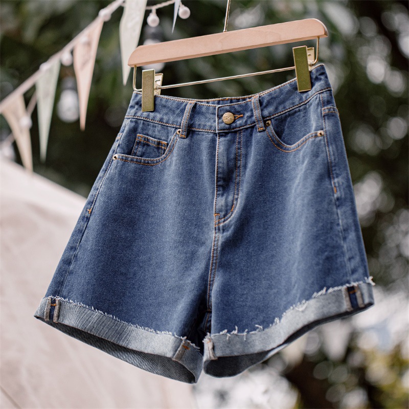 A-Line Washed Denim Shorts 152