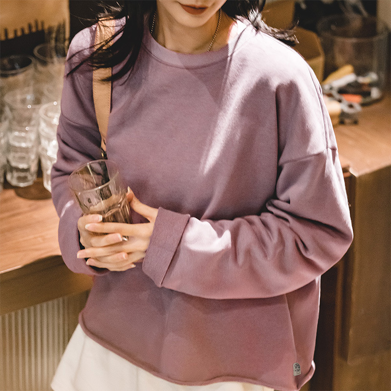 Black Round Neck Hooded Sweater Long Sleeve T-Shirt 118 02