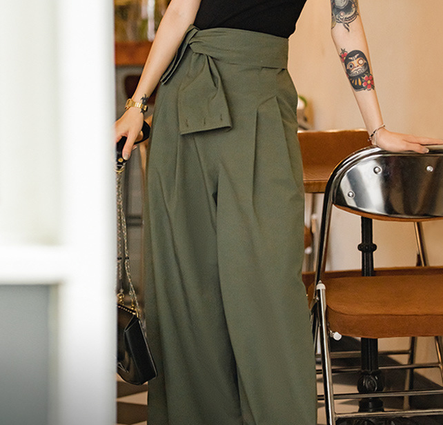 Drape Slim Summer High Waist Trousers 131 02