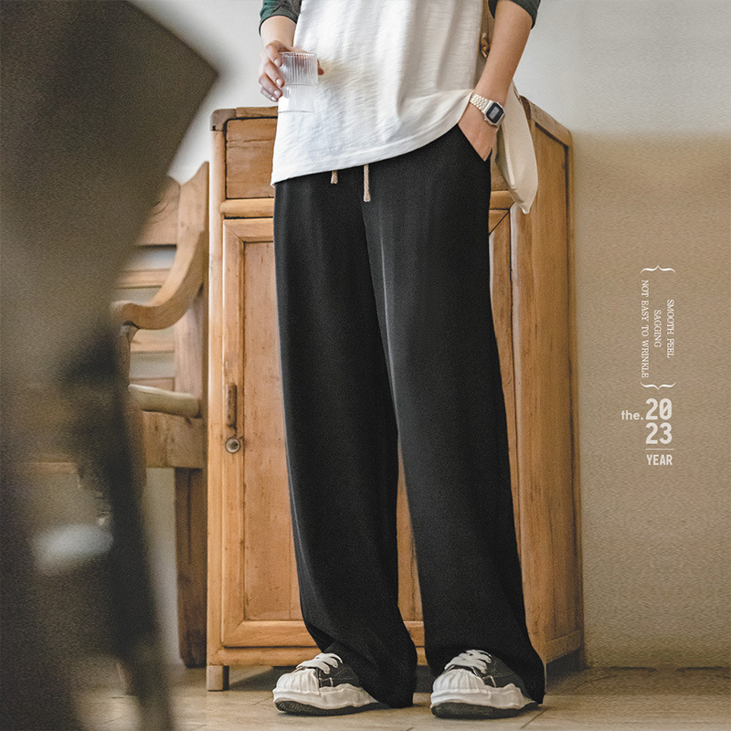 Draped Casual Wide Non-ironing Trousers 134