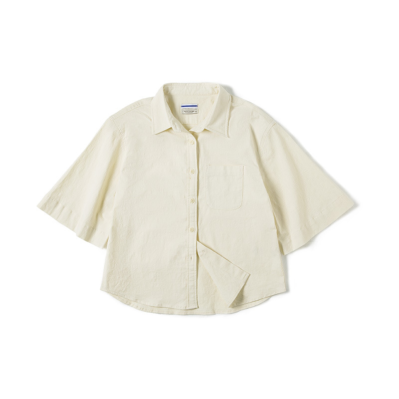 Retro Trumpet Mid-Sleeve Cotton and Linen 126