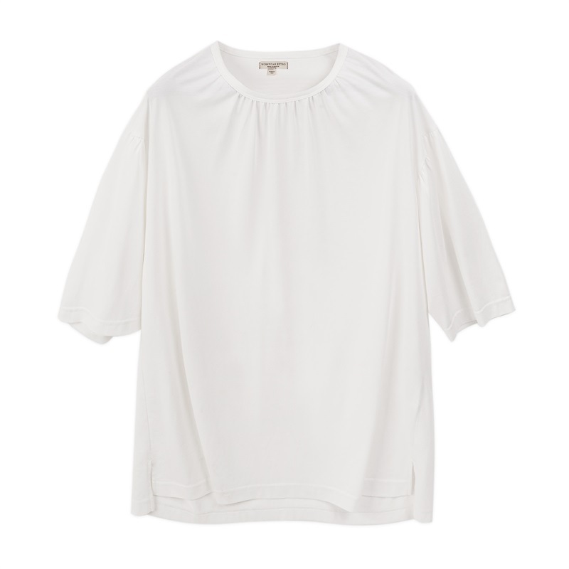 Simple Round Neck Pullover Looks Thin Lazy Short Sleeves 106