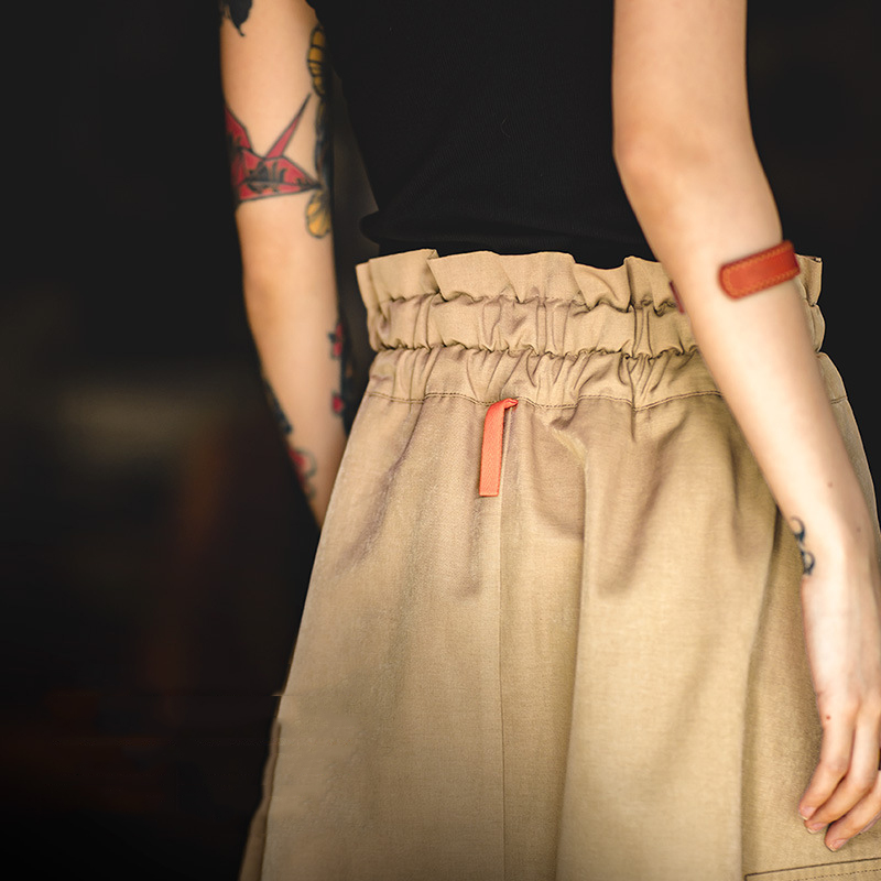Slimming Waist-Covering Hip-Covering Pocket Workwear Umbrella Skirt 158 02