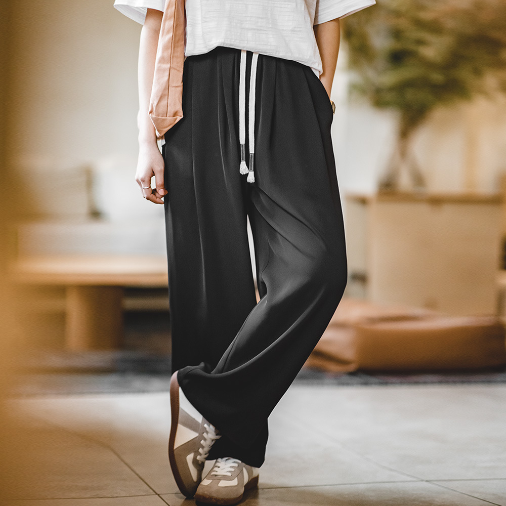 Small Cool Straight Suit Waterfall Mopping Pants 136 01