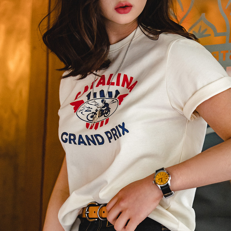 Summer Short-Sleeved Front Shoulder Loose Design T-Shirt for Women 101 01