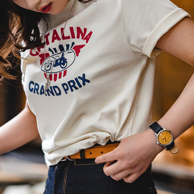 Summer Short-Sleeved Front Shoulder Loose Design T-Shirt for Women 101 02