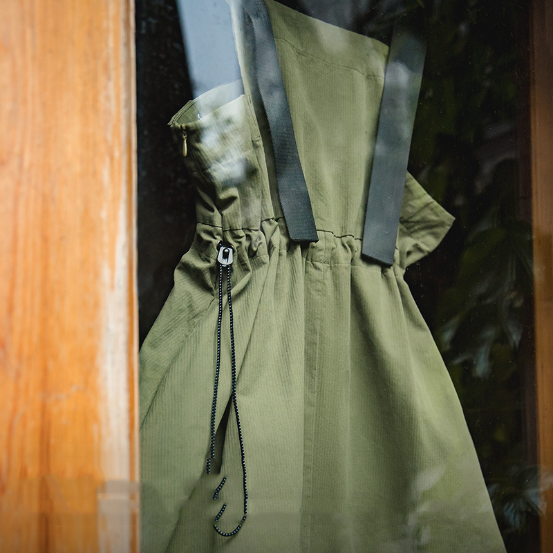 Tooling Green Casual Mountain Strap Long Dress 156 02