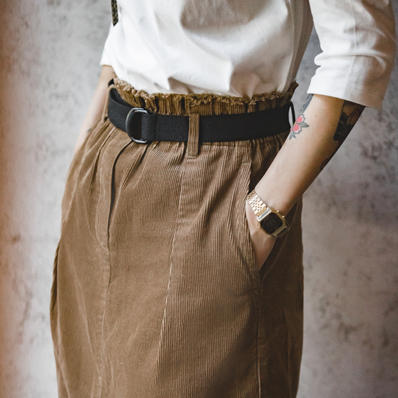 Vintage Washed Corduroy All-Matching Skirt 160 01